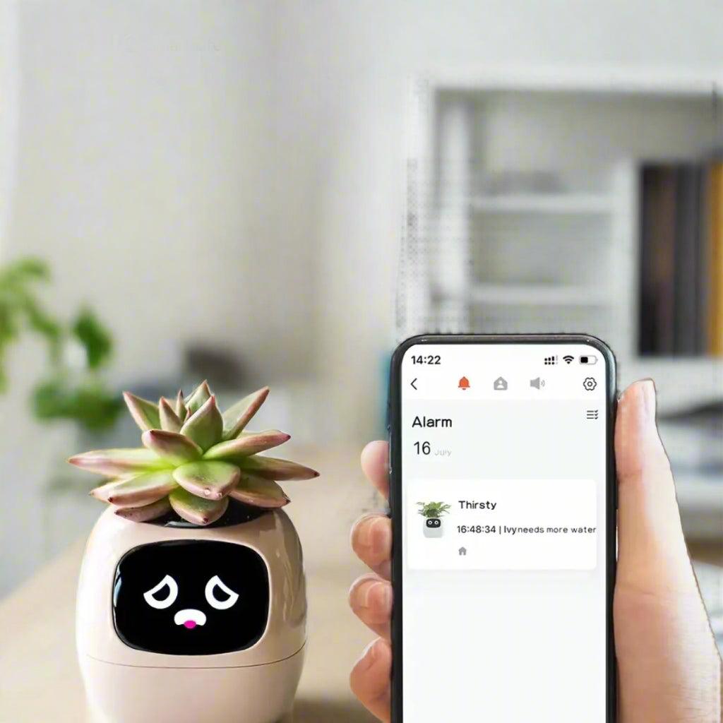 Tuya Ivy Smart Planter,Endless Fun over 49 Rich Expressions,7 Smart Sensors,Ai Chips Make Raising Plants Easy and Fun